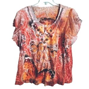 Womens plus butterfly top